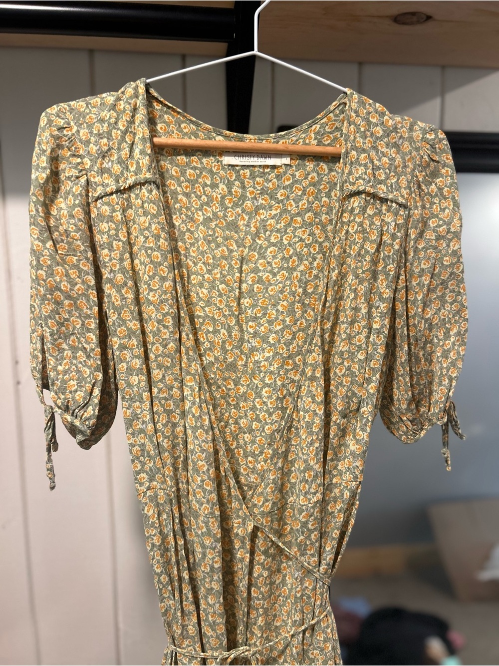 Christy Dawn Green Floral Wrap Maxi Dress - Deadstock / Limited Edition - Picture 7 of 10